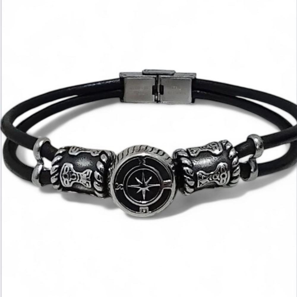 Men's leather bracelet, Nautical Bracelet, Genuine Leather